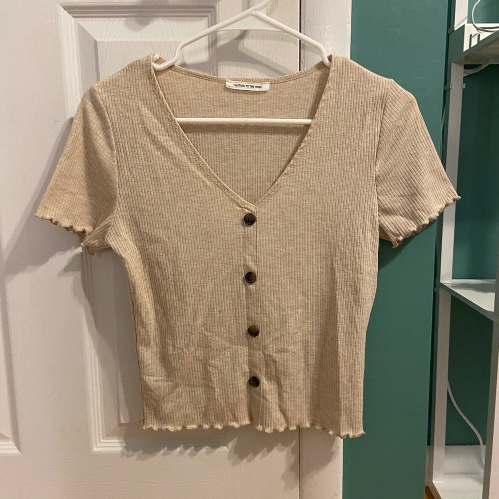 Caution to the Wind Tan Top